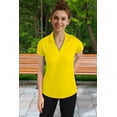 thumbnail image 3 of Jnriver Womens V-Neck Racer Mesh Yellow Polo Shirt Short Sleeve Moisture Wicking Tee Shirts M, 3 of 5