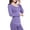 Purple, variant on 2Pcs Women's Thermal Underwear Set, Cotton Long Johns Lightweight Top & Bottom