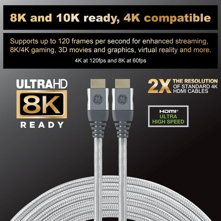 Câble HDMI 2.1 UGREEN 8K 60Hz 4K 120Hz High Speed 48 Gbps par Ethernet  Supporte 3D