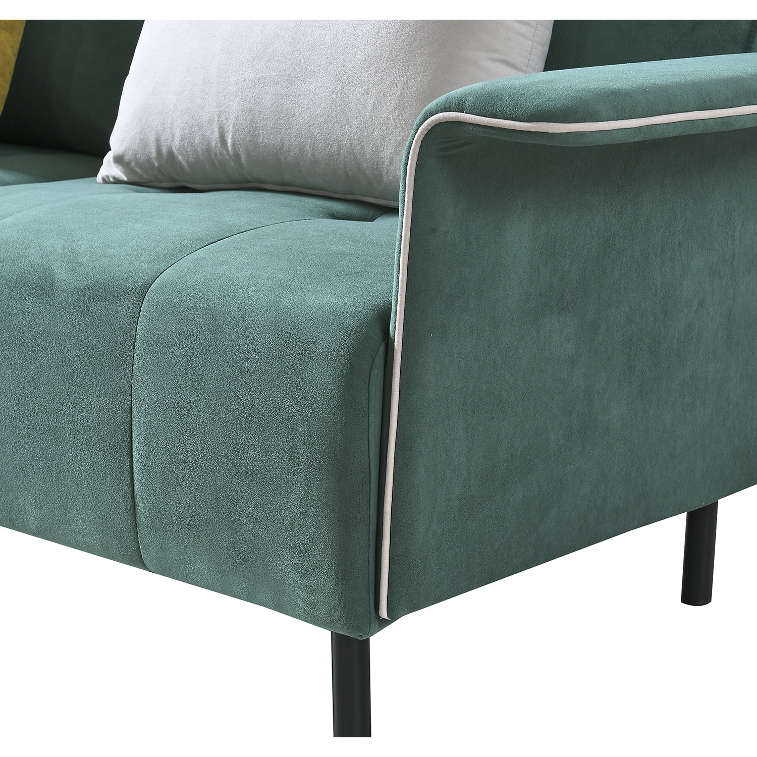 Resenkos Modern Sofa for Living Room in Home & Kitchen Large Velvet Fabric U-Shape Couches for Living Room, Couch for Sale Double Extra Wide Chaise Lounge Couch, Green