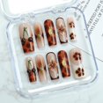 thumbnail image 1 of Ataúd largo OCOUYVD de Press on Nails con diseño floral 3D, 1 of 7