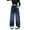 b/Blue3072, variant on Hifoo Girls Denim Pants With Embroidery Floral Design Loose Fit Straight Leg Casual Trousers Big Kids Tweens Fashionable Long Pants Holiday Child Slacks