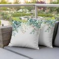 thumbnail image 4 of Green Eucalyptus Leaf Pillow Covers 2 Pack Spring Floral Plant Rustic Farmhouse Watercolor Pillowcase Waterproof Outdoor Throw Pillow Cover for Patio Garden Square Cushion 16”x16”, 4 of 9