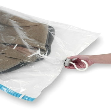 Set of 4 Hanging Vacuum Space Saver Clear Bags Vacuum Seal Storage for Home and Clothes