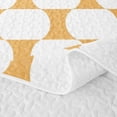 thumbnail image 5 of Castle Fairy Hippie Oval Grid Twin Quilt Set 2 Pieces,Tribal Rounded Twin Coverlet Set,Mustard White,1 Bedspread and 1 Pillowcase, 5 of 7