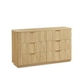 thumbnail image 5 of GUTALOR 55" Wide 6 Drawer Dresser with Curved Wave Design, Modern Walnut Chest of Drawers & TV Stand for Bedroom, Living Room, or Hallway, 55.12" x 15.75" x 31.5", 5 of 6
