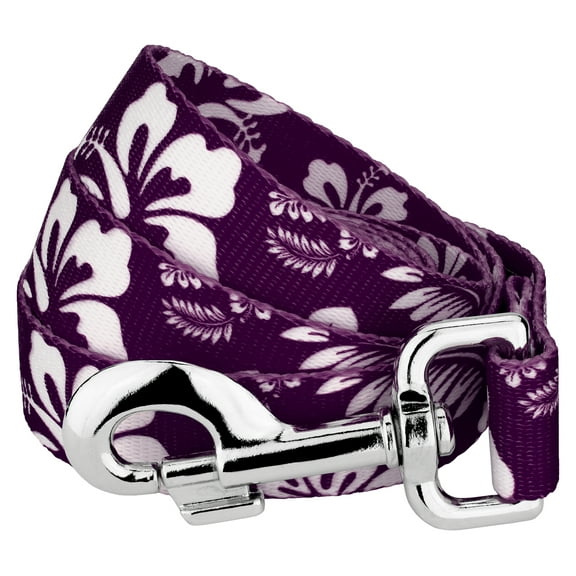 Country Brook Design® 1 inch Purple Hawaiian Dog Leash - 6 Foot