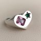 thumbnail image 2 of Anillo redondo de coraz贸n Simple hecho a mano minimalista para parejas de mujeres, joyer铆a fina, regalo para prevenir alergias, 2 of 2