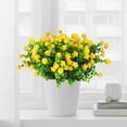 thumbnail image 2 of 6 Bundles Artificial Fall Flowers, Outdoor UV Resistant Fake Flowers Plastic Shrubs Plants for Autumn Floral Arrangement Hanging Baskets Home Garden Decor (Yellow), 2 of 9