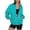 Mint Green, variant on CUSTG Female Pullover Hoodless Long Sleeve Zip Up Solid Color Fleece Lined Pockets Autumn Winter Warm Sweatshirt Top