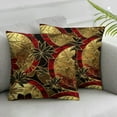 thumbnail image 3 of BANET Gold Antiquity Bamboo Weaving Throw Pillow Covers,Bamboo Plant Cushion Cover Digital Blended Hidden Zipperl Decorative Pillowcases for Hair Skin Square 2 Pcs 22x22in, 3 of 7