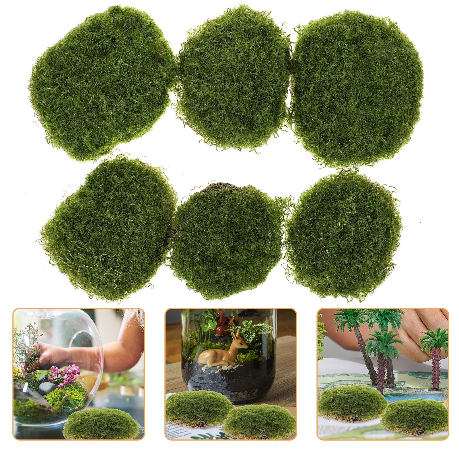 TAILTOSS  Green Foam Plastic Faux Mossy Stones for Home and Office 18Pcs