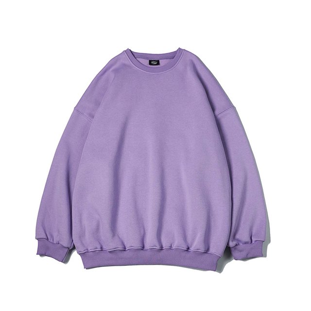 Blusas y camisas de manga larga con cuello redondo para hombre, sudadera holgada con cuello redondo de color liso, blusa de poliéster para hombre