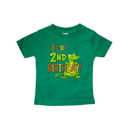 

Inktastic It s My 2nd Birthday with Cute Green Alligator Gift Baby Boy or Baby Girl T-Shirt