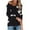 DT--Black, variant on DailyTrove Women's Heart Print Knit Sweater, Long Sleeve, Casual Garden & Brunch Wear, Soft , Contrast Hem, Plus Size Friendly