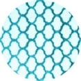 thumbnail image 1 of Ahgly Company Indoor Round Trellis Light Blue Contemporary Area Rugs, 4' Round, 1 of 4