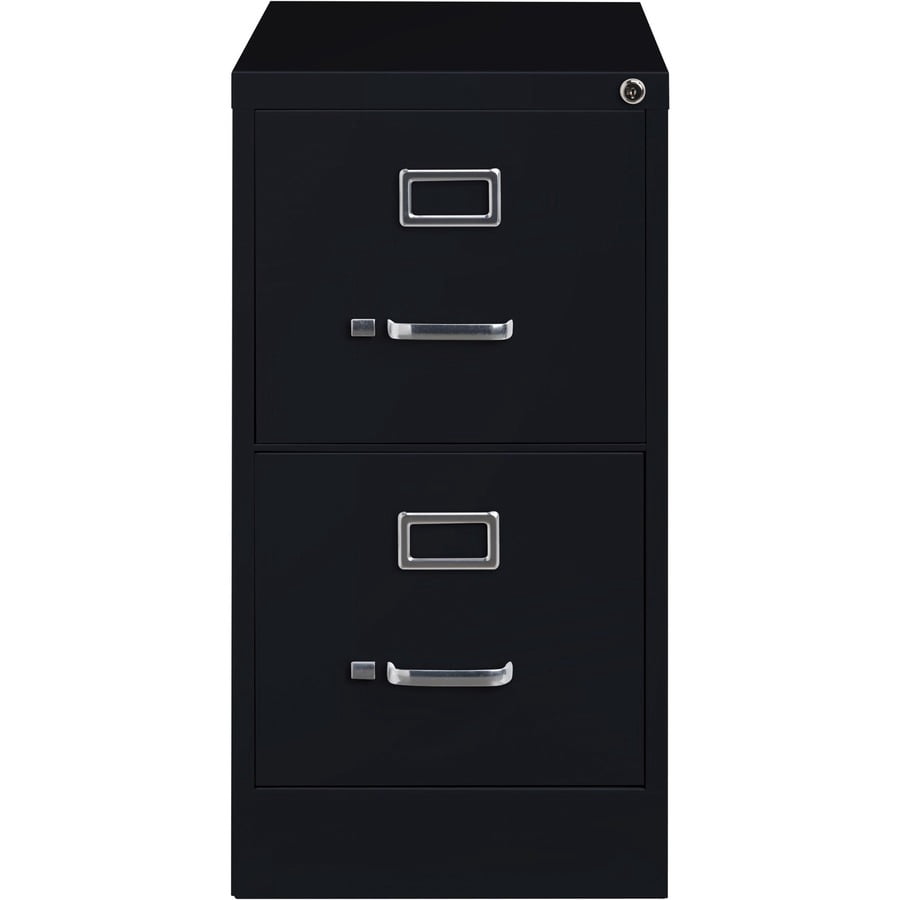Lorell Vertical File - 2-drawer - 15" X 25" X 28.4" - 2 X Drawer(s) For File - Letter - Vertical - Security Lock, Ball-bearing Suspension, Heavy Duty - Black - Steel - Recycled