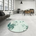 thumbnail image 3 of Ahgly Company Indoor Round Abstract Light Rose Green Area Rugs, 7' Round, 3 of 6