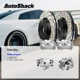 thumbnail image 3 of AutoShack Rear Drilled & Slotted Brake Rotors Calipers | Replacement for 2005-2009 VW Jetta 2010 Golf 1.9L 2.0L 2.5L FWD | E-Coated | 4-PC Brake Kit | ShadowGuard, 3 of 6
