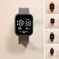thumbnail image 2 of Fasijew Sporty Watch Square Dial Watch Earth Design Sport Watch Square Dial Touch Screen Big Number LED Digital Watch Silicone Wristband, 2 of 7