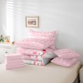 thumbnail image 5 of Homewish Kawaii Winter Snowman Twin Bedding Sets 7-Piece, Girly Pink Bowknot Bedding Comforter Set, Cartoon Christmas Theme Reversible Sheet Sets, Breathable Home Decor, 5 of 7
