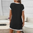 thumbnail image 5 of ShomPort Womens Shirt Dress Crewneck Cap Sleeve Breathable Pullover Mini Dress with Chest Pocket Summer Everyday Wear, 5 of 7