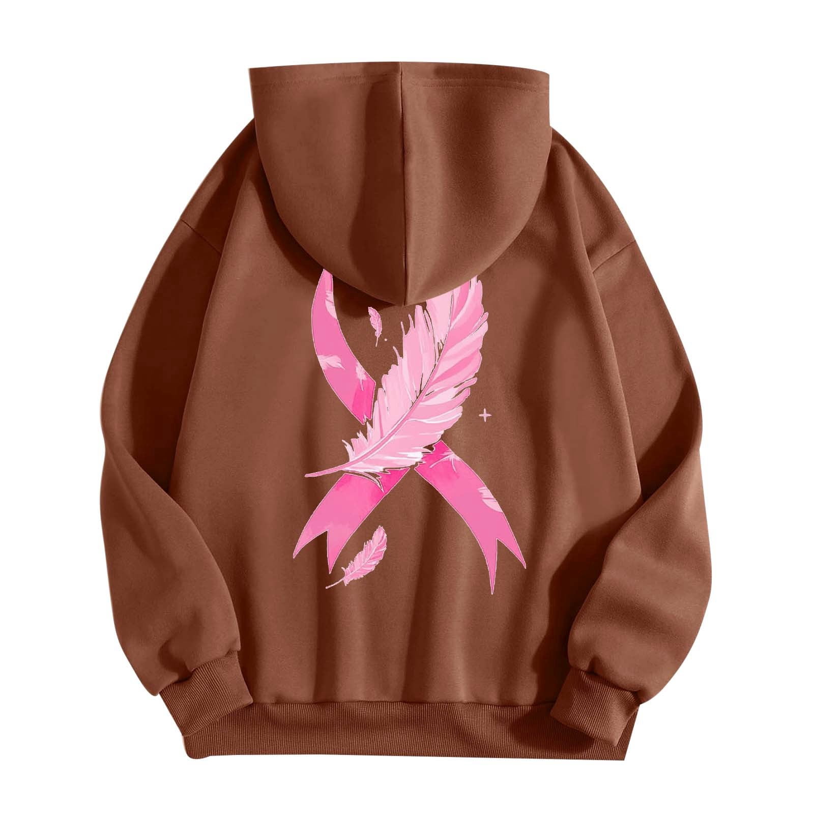 Sweat Capuche Rose Cancer Du Sein - Polaire Douce, Coupe Sport, Cordon Serrage - 5