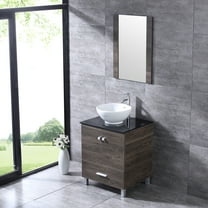 Wonline 24" Modern Bathroom Vanity Wood Cabinet Modern Design with Mirror