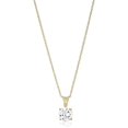thumbnail image 1 of Amazon Pendentif Solitaire Rond en Argent Sterling Plaqué Zircon Cubique, 18 Pouces, 1 of 3