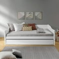 thumbnail image 4 of Mid Century Classic Twin Size Day Bed with Trundle White Finish, 4 of 14