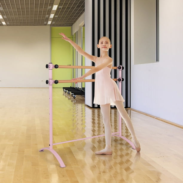 Gymax 4FT Portable Ballet Barre Freestanding Dance Bar Adjustable Height Kids Adults