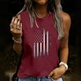 thumbnail image 2 of IROINNID Women's Round Neckline T-Shirt Sleeveless 4th Of July Summer Casual Loose Tops Independence Day, 2 of 5