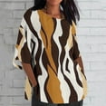 thumbnail image 2 of BangWanChi 3/4 Length Sleeve Womens Tops Plus Size Tunic Women's Ladies Fashion Casual Cropped 3/4 Sleeve Printing Cotton Loose Shirt Blouse Top, 2 of 5