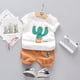 thumbnail image 1 of Bebé Niños Niñas Ropa de dibujos animados Traje Traje Niños lindos Verano Algodón 1 2 3 años Niños Niños Ropa Conjuntos T-shrit + shorts Cwhite3T, 1 of 3