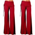 thumbnail image 4 of Manxivoo Women's Pants Womens Casual Loose Low Waisted Wide Leg Pants Drawstring Elastic Waist Straight Leg Trousers Womens Sweatpants Red XL, 4 of 4