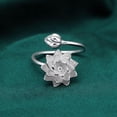 thumbnail image 4 of Anillo de loto grabado El verdadero amor espera a florecer Anillo ajustable de loto, 4 of 5
