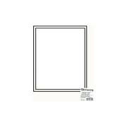 PA Framing Mat Double 11"x 14"/8"x 10" Black Core White/White