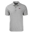 thumbnail image 2 of Men's Cutter & Buck  Heather Gray UIC Flames Forge Eco Heathered Stripe Stretch Recycled Polo, 2 of 3
