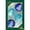 Aqua Transloucent and Royal Velvet Blue with Trees, variant on Glass Christmas Tree Ornaments - 67mm/2.63" [4 Pieces] Decorated Balls from Christmas by Krebs Seamless Hanging Holiday Decor