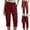 Style1-Red capri pants for women, variant on Maqroz Capri Pants for Women Cotton Linen Solid Color Drawstring Elastic Waist Loose Fit with Pockets Casual Cropped Trousers for Summer Beach Vacation