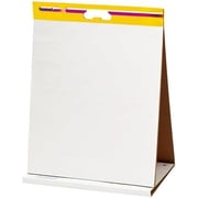Super Sticky Tabletop Easel Pad, Great for Virtual Teachers and Students, 20 x 23 Inches, 20 Sheets/Pad, 1 Pad (563R), Portable White Premium Self Stick Flip Chart Paper, Built-in Easel Stand