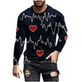 thumbnail image 2 of Valentine's Day T-Shirt for Men, Long Sleeve Graphic Shirts Men, Men Casual Fashion Printing Round Neck Pullover T-Shirt Long Sleeved Tops, 2 of 5