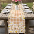 thumbnail image 4 of Spring White Daisy Table Runner 72 Inches, Farmhouse Floral Orange Buffalo Plaid Bed Runner Dresser Scarves Tabletop for Indoor Outdoor Parties/Ceremony/Banquet, 16" x 72", 4 of 9