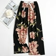 thumbnail image 3 of Juesizh Womens Wide Leg Pants Drawstring Waist Trousers Fashion Loose Printed Loungewear Casual Pants, 3 of 4