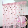 thumbnail image 3 of Bearachild Elegante cortina de puerta de hilo rosa para una elegante decoración del hogar. Cortina de privacidad para la puerta. Cortina Decoración del hogar B 1x2 m, 3 of 6