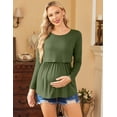 thumbnail image 4 of EKOUAER Women's Nursing Tops Long Sleeve Nursing Shirts Double Layer Maternity Clothes 3 Packs Breastfeeding Shirts, 4 of 6