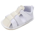 thumbnail image 1 of NOKIO Summer Toddler Boys Girls Sandals Flat Bottom Hollow Upper Design Breathable Comfortable Solid Color Hook Loop Non-Slip Sole Airflow Technology Walking Shoes, 1 of 9