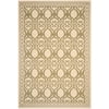 SAFAVIEH Courtyard Colton Geometric Indoor/Outdoor Area Rug, 4' x 5'7", Natural/Olive