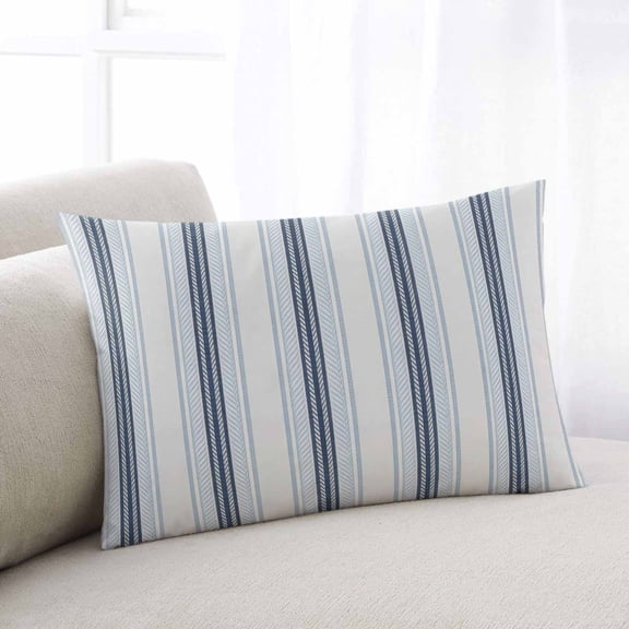 Blue Beige Oversized Pillow Covers, Modern Abstract Gradient Vertical Stripes Soft Throw Pillow Cases with Invisible Zipper, Decorative Pillowcase Pillows Protectors for Sofa Bed Couch 24"x36"