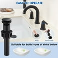 thumbnail image 4 of Wowkk Sanitary Ware Brass Bathroom Sink Faucet 2 Handles Widespread Bathroom Faucet 3 Hole, Pop-Up Drain and cUPC Supply Lines Included, Basin Faucets for Vanity Rv Restroom, Matte Black, 4 of 9